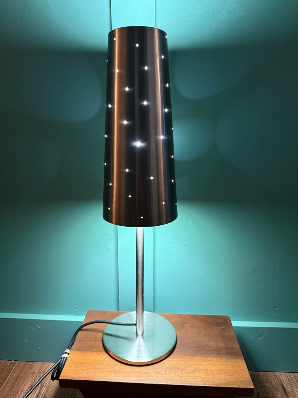 IKEA Tallvik Silver Table Lamp Rare Vintage Pierced Metal Anne Nilsson Retro